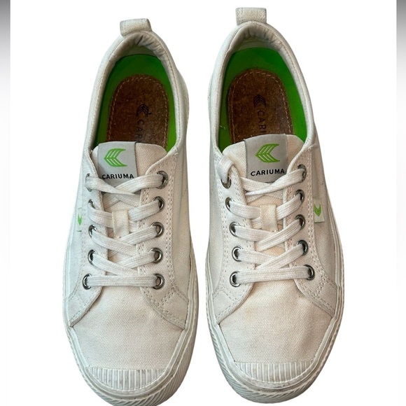 CARIUMA OCA LOW CANVAS WHITE SNEAKERS, WOMENS SIZE 7 - Picture 5 of 7